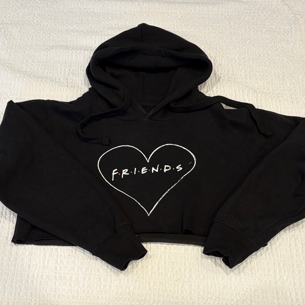 Friends Black Cropped Hoodie